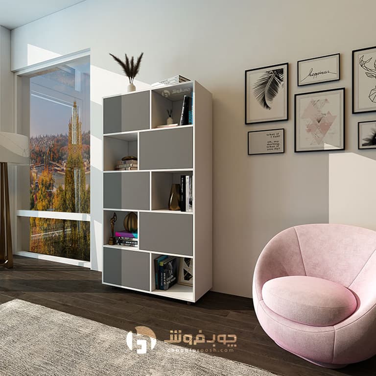 قفسه کتاب mdf مدل L850