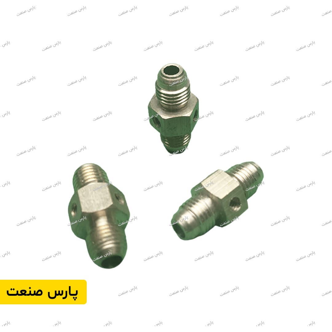 پایه نازل دو خروجی دو سر رزوه 45 درجه مه پاش فشار قوی (6 پرچی)
