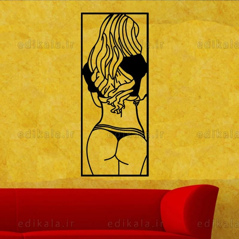 آینه دکوراتیو طرح دختر شماره 7 در پنج رنگ و ابعاد انتخابی+فایل کورل — تصویر ۷