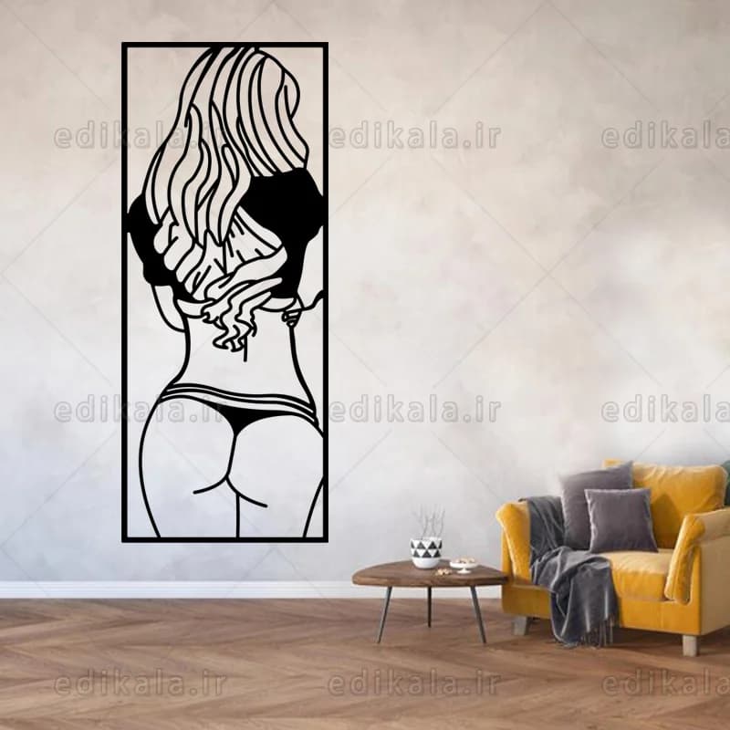 آینه دکوراتیو طرح دختر شماره 7 در پنج رنگ و ابعاد انتخابی+فایل کورل — تصویر ۶