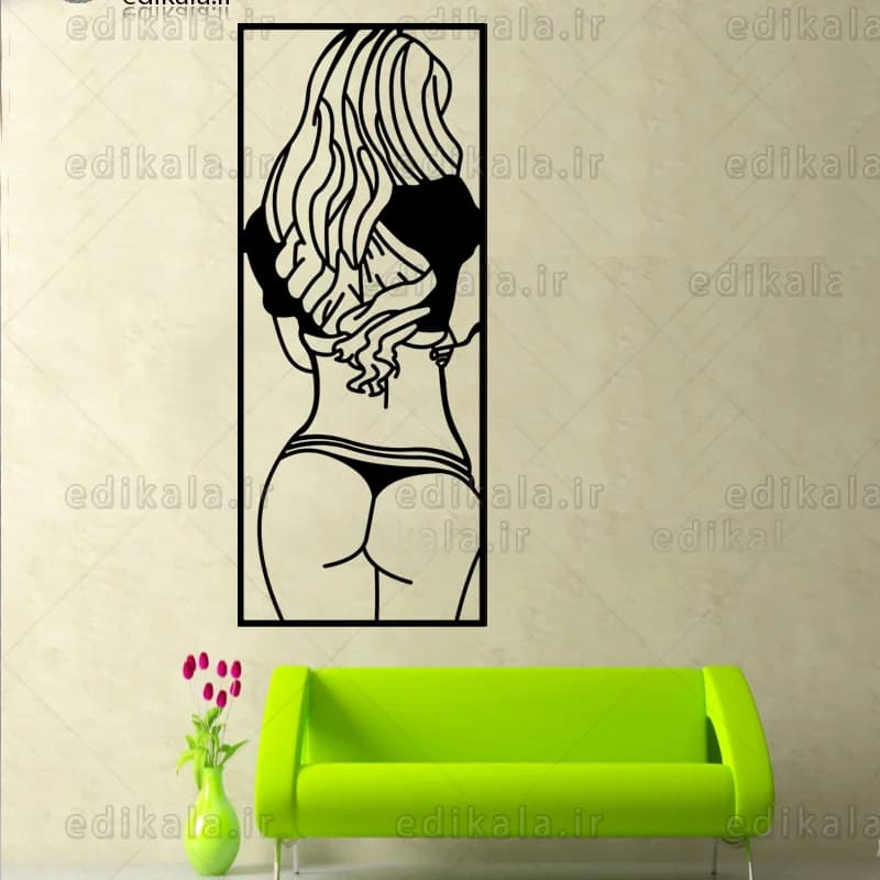 آینه دکوراتیو طرح دختر شماره 7 در پنج رنگ و ابعاد انتخابی+فایل کورل — تصویر ۲