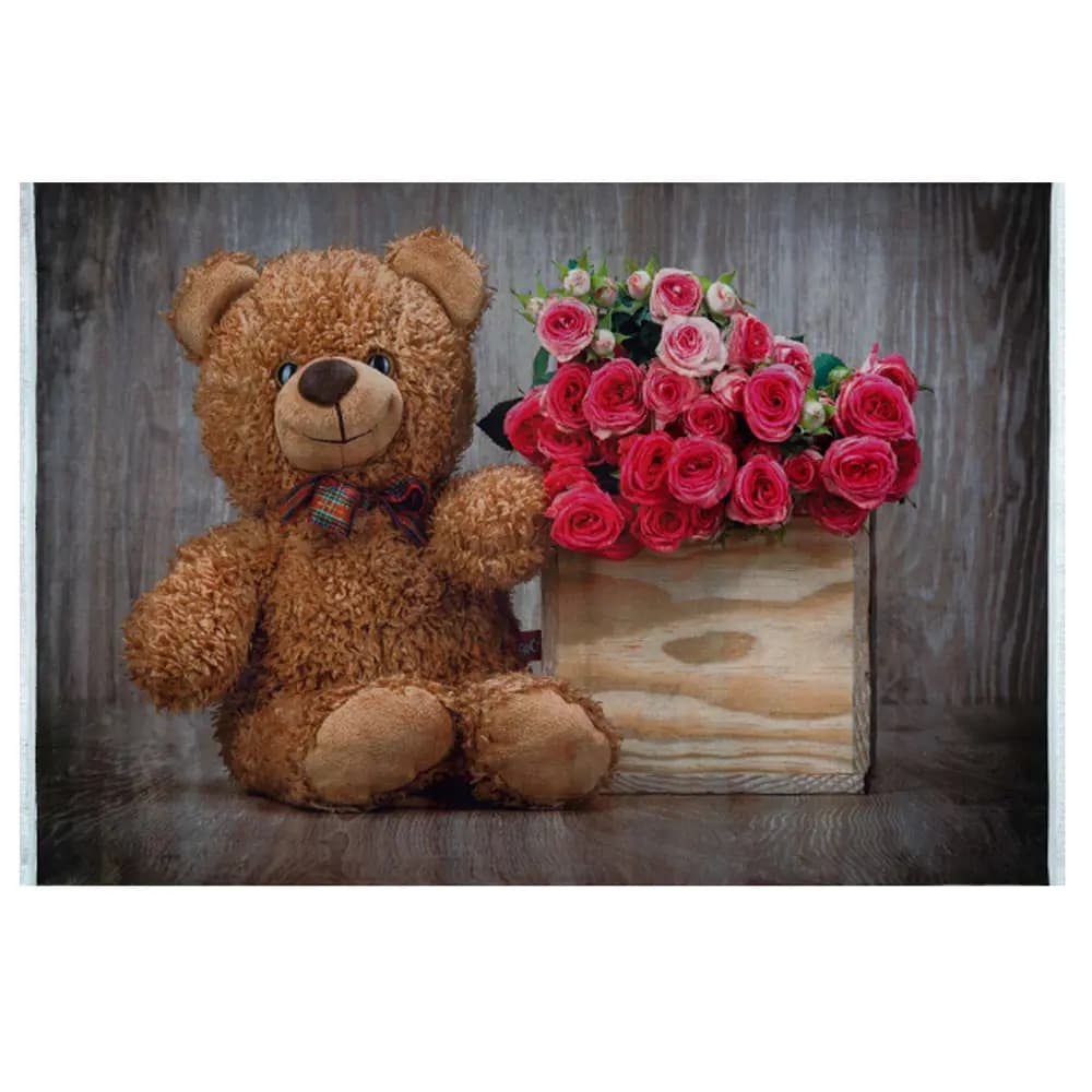 فرش کودک خرس قهوه ای کد 100238 — تصویر ۲