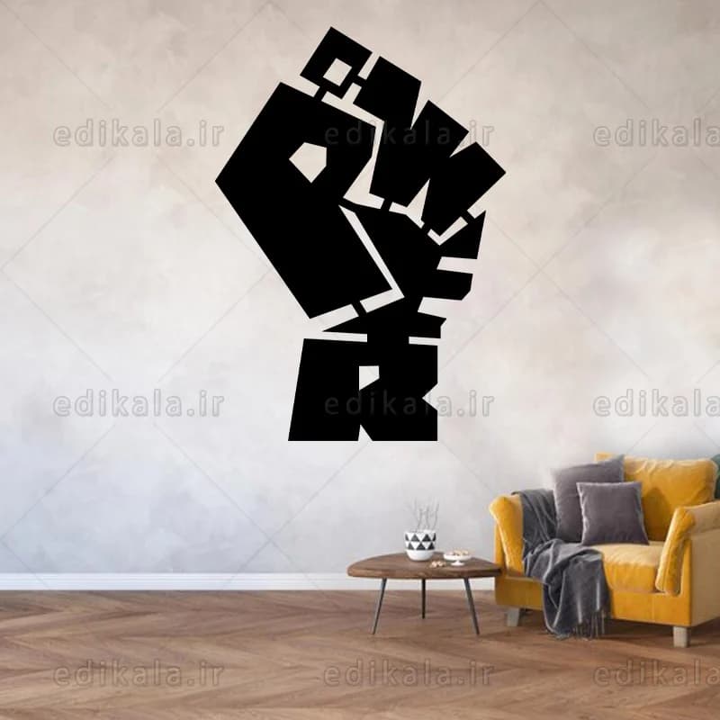 آینه دکوراتیو طرح مشت شماره 2 در پنج رنگ و ابعاد انتخابی+فایل کورل — تصویر ۶