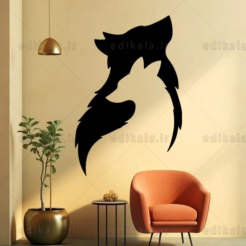 آینه دکوراتیو طرح گرگ شماره 1 در پنج رنگ و ابعاد انتخابی+فایل کورل — تصویر ۵