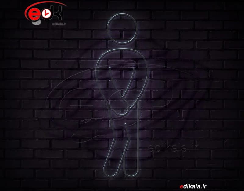 تابلو نئون طرح W.C شماره 6 در ابعاد مختلف +آداپتور+ فایل لایه باز — تصویر ۶