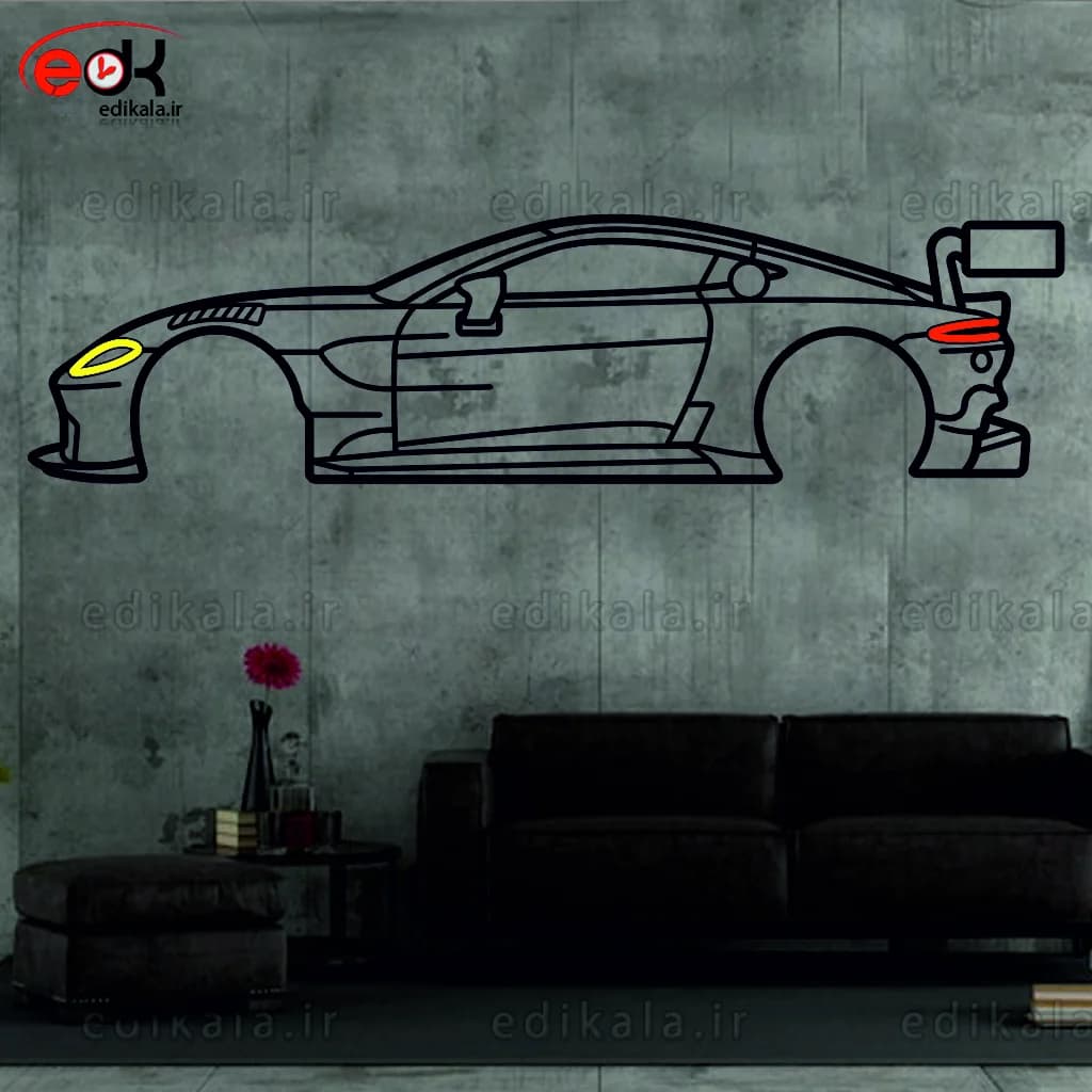 تابلو طرح ماشین Aston Martin شماره 2 با چراغ نئون+آداپتور+با انتخاب سایز و جنس دلخواه — تصویر ۴