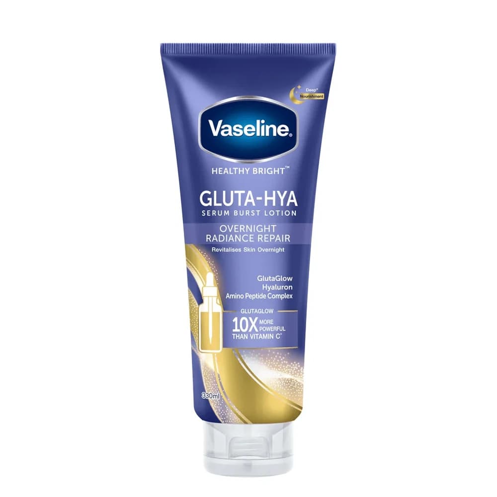 لوسیون بدن ترمیم کننده شب وازلین GLUTA-HYA مدل RADIANCE REPAIR حجم 330 میل — تصویر ۱۱