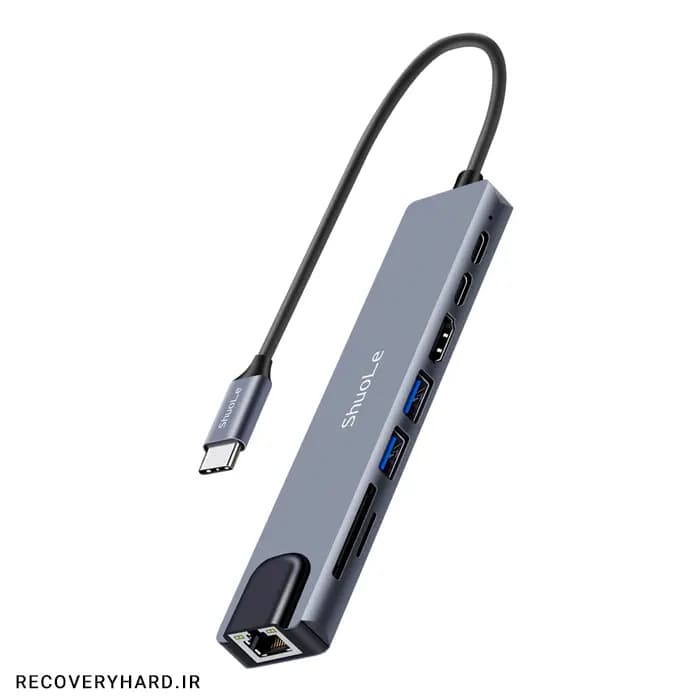 هاب ۸ پورت USB-C شوله مدل H801 — تصویر ۱۱