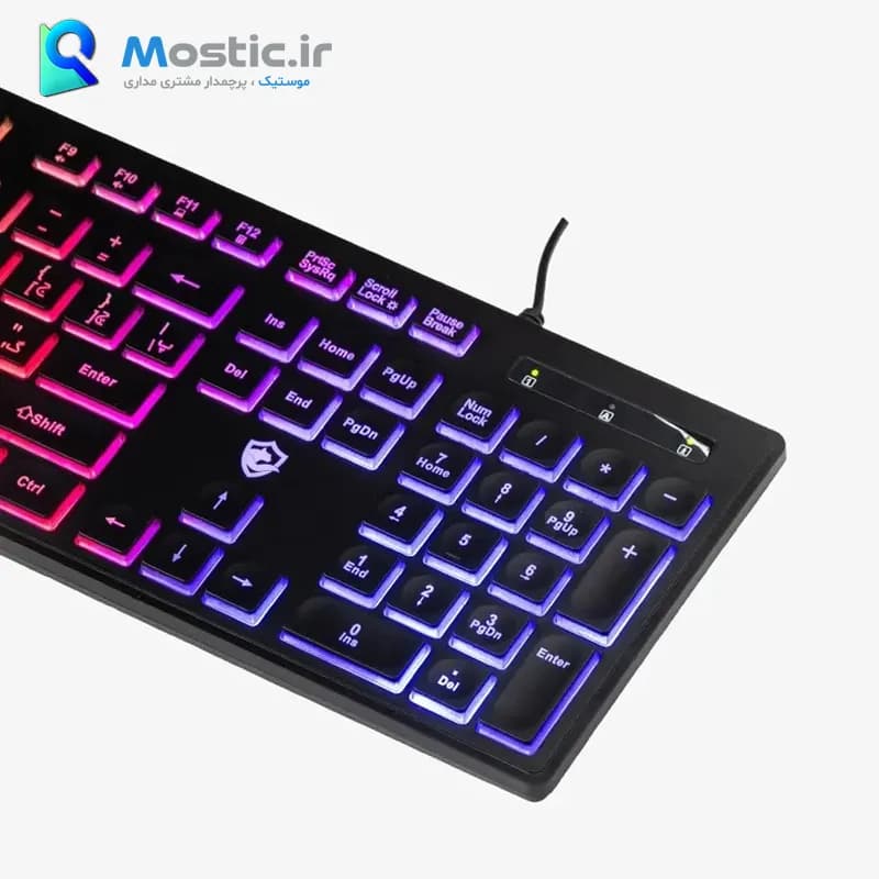 کیبورد باسیم گیمینگ بیاند نورپردازی RGB به همراه حروف حک شده فارسی مدل BGK-2010 — تصویر ۱۱