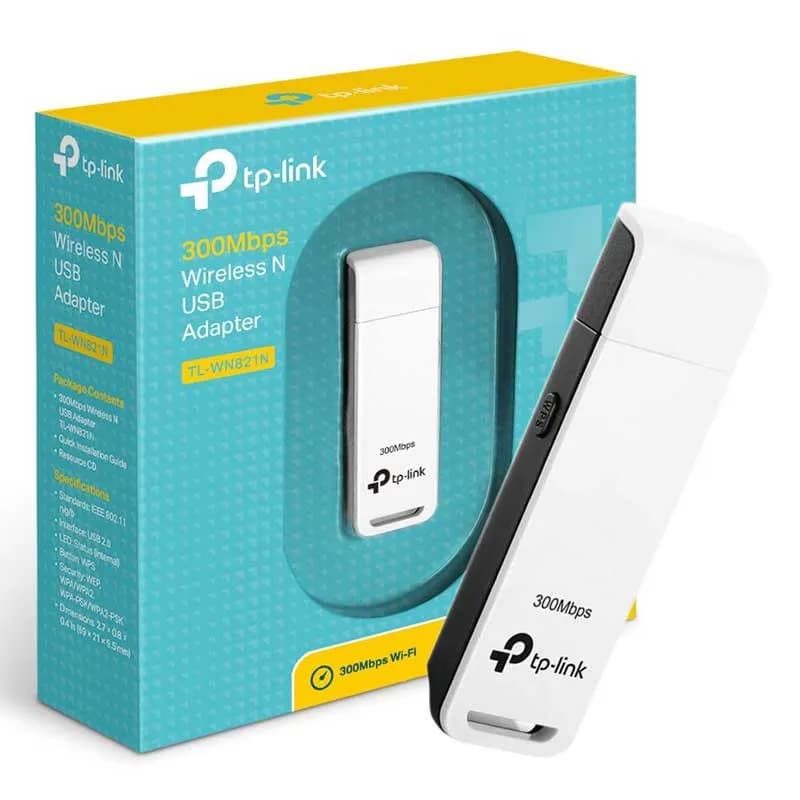 کارت شبکه USB وایرلس (دانگل وای فای Wifi) تی پی-لینک مدل TL-WN821N سرعت انتقال داده 300Mbps
