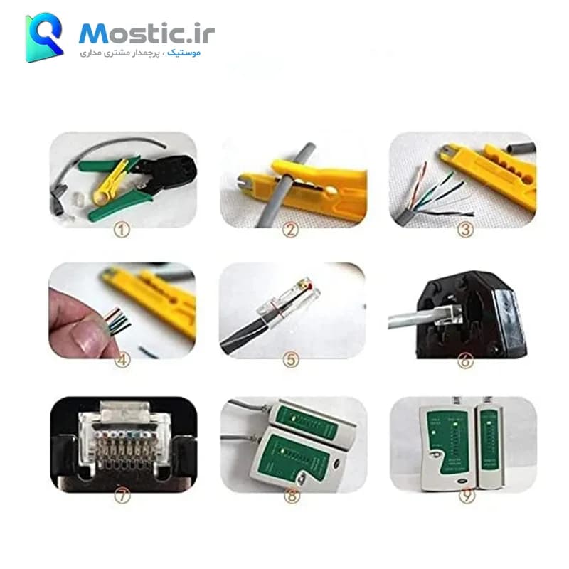 کیت ابزار نصب و تست شبکه مدل NET10 بسته 10 عددی — تصویر ۳