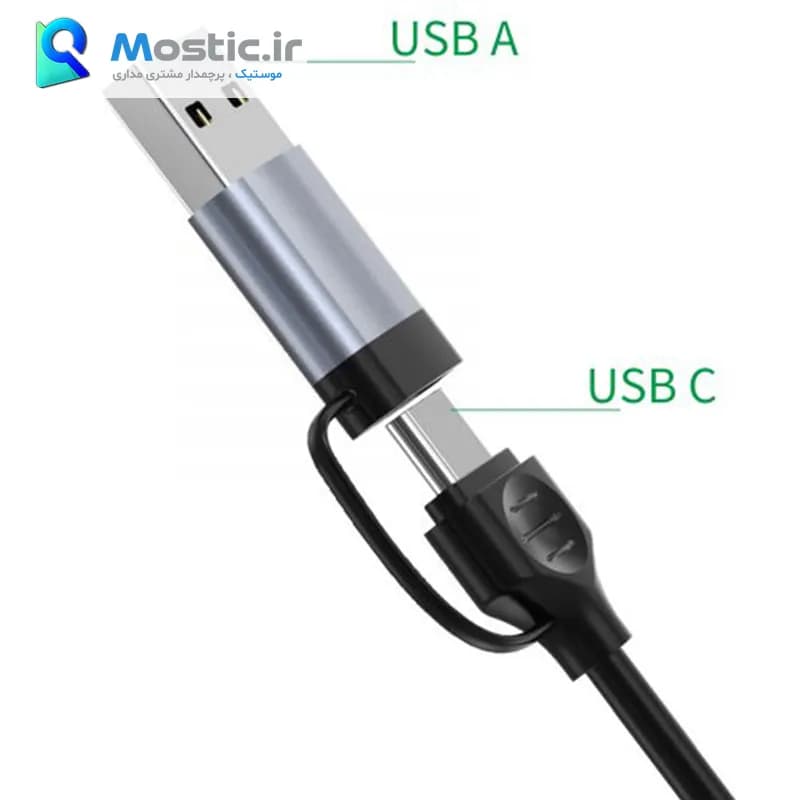 هاب 3 پورت USB 3.0 و Type c , Lan ایراسکای مدل HC-78 — تصویر ۳