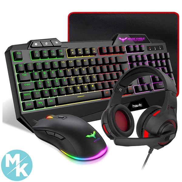 پک کیبورد و ماوس و هدست برند havit مدل HV-KB392L