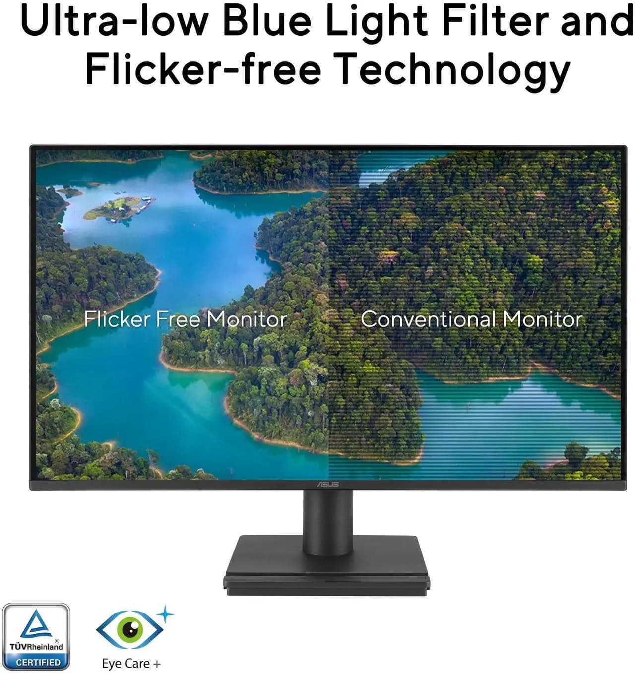 مانیتور ایسوس 24 اینچ VA249HG Eye Care – پنل IPS، وضوح Full HD، نرخ تازهسازی 120Hz، زمان پاسخگویی 1ms، Adaptive-Sync، پوشش رنگی 99% sRGB، طراحی بدون حاشیه، فیلتر نور آبی و Flicker-Free، درگاه HDMI و — تصویر ۴