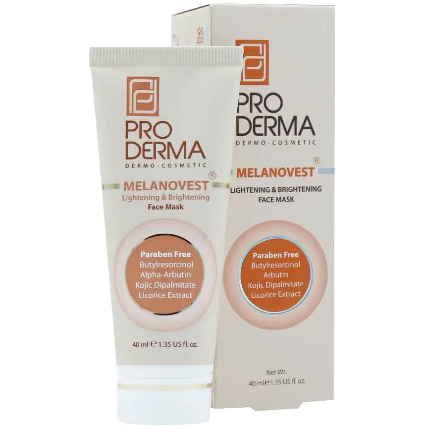 ماسک روشن کننده و شفاف کننده صورت ملانووست پرودرما ۴۰ میل Pro Derma Melanovest Lightening And Brightening Face Mask — تصویر ۳