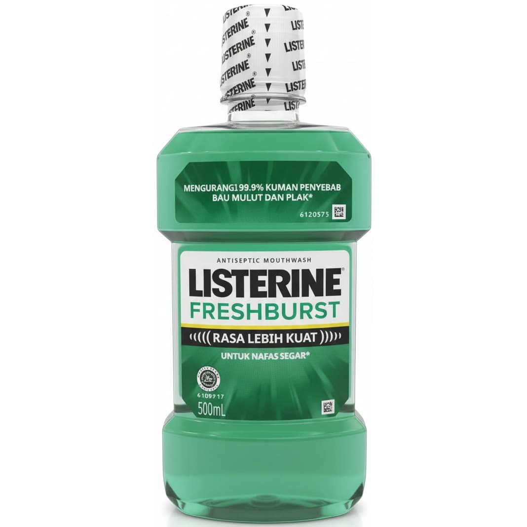 دهانشویه لیسترین فرش براست ضد پلاک قوی ۵۰۰ میل Listerine Freshburst Antiseptic Mouthwash — تصویر ۲