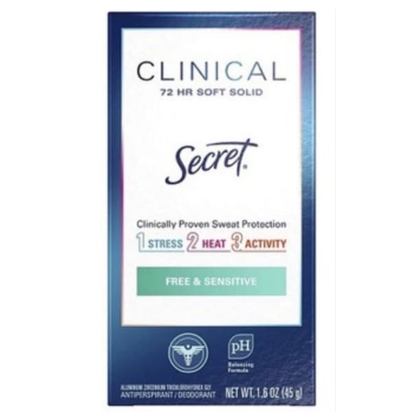 مام ضد تعریق کلینیکال سکرت محافظ پوست حساس ۷۲ ساعته Secret Free & Sensitive Clinical Strength 72 Hour Soft Solid — تصویر ۳