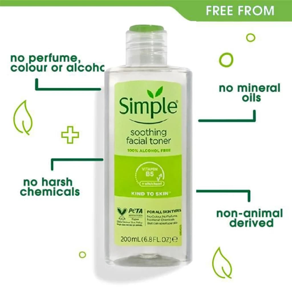 تونر سیمپل مدل Kind to Skin Soothing Facial Toner | تسکیندهنده و آبرسان صورت — تصویر ۹