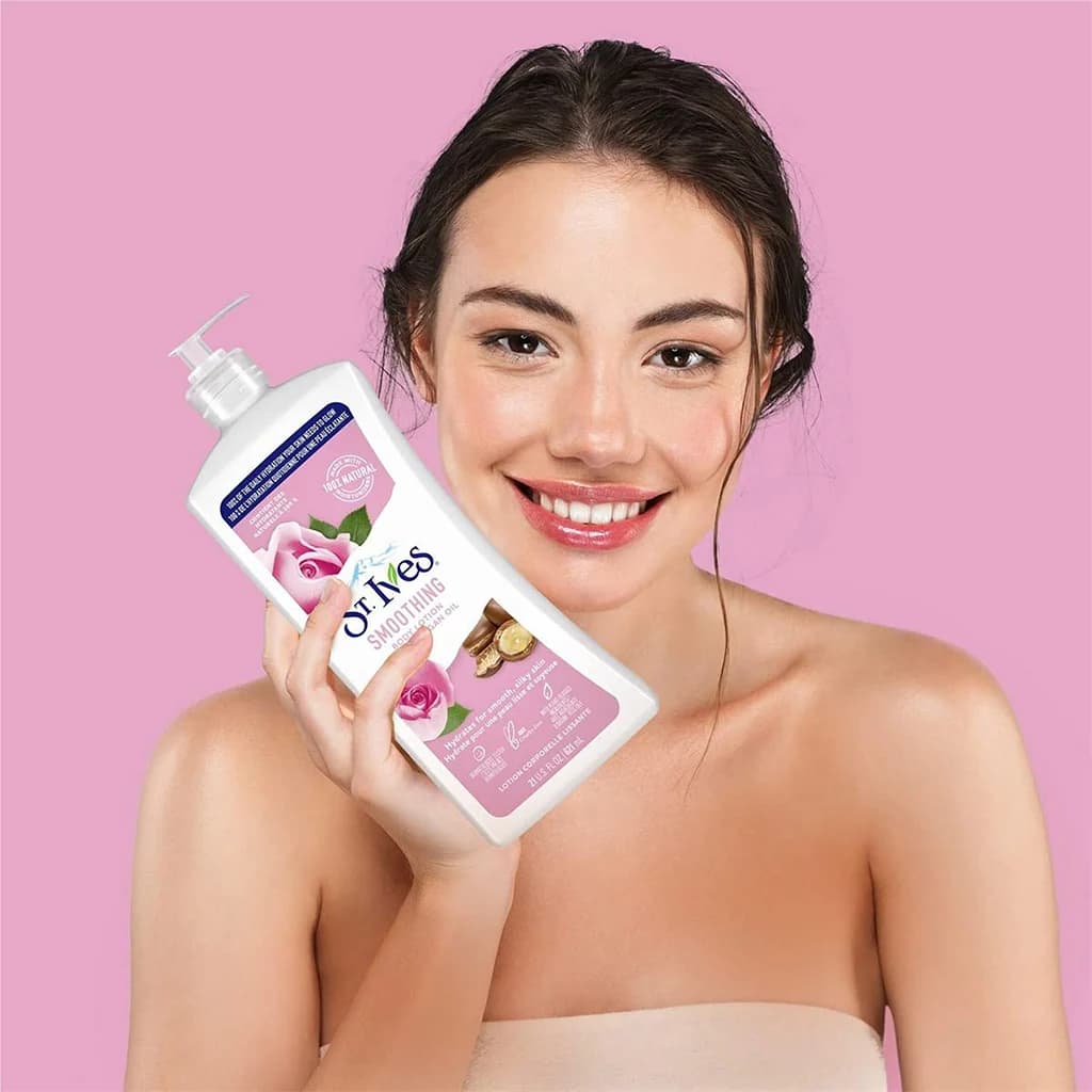 لوسیون بدن گل رز و آرگان سینت ایوز ST.Ives smoothing rose & argan — تصویر ۶