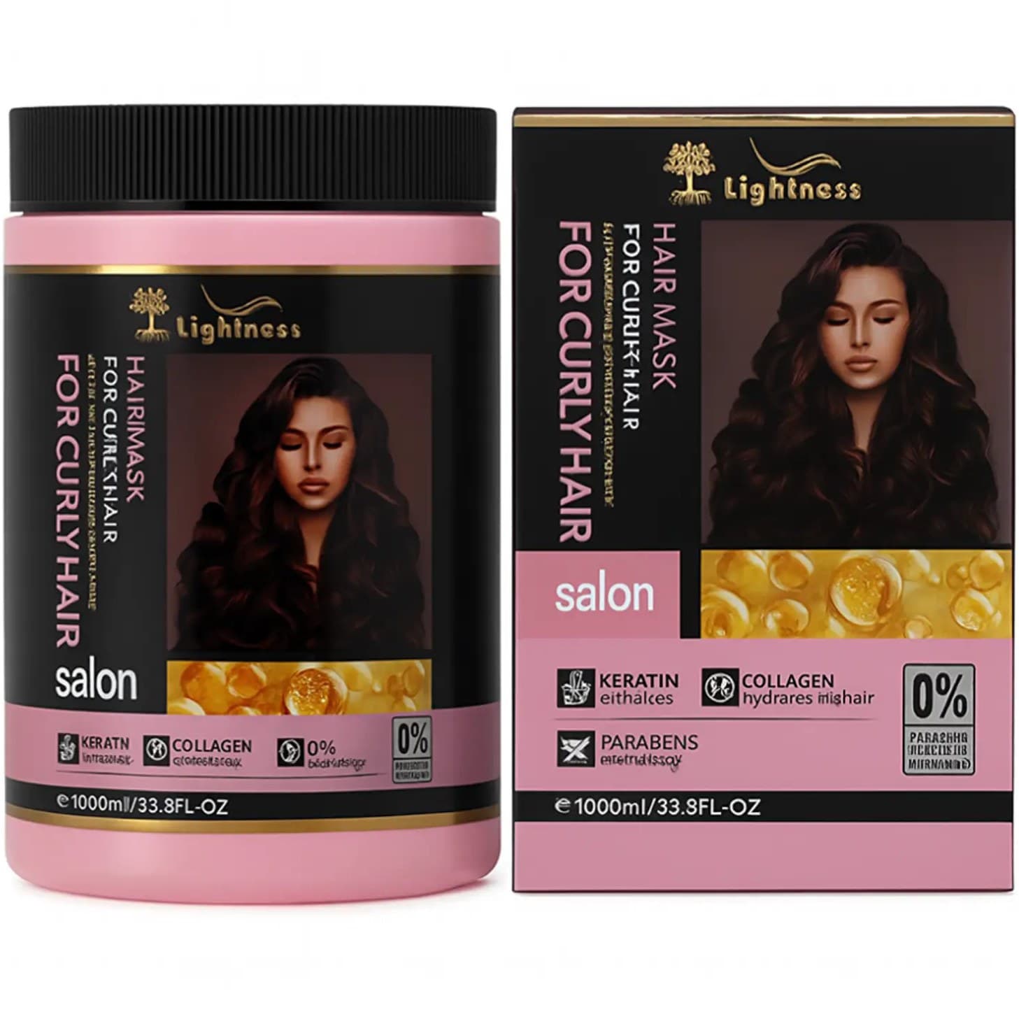 ماسک مو حاوی روغن آرگان لایتنس Lightness احیا و ترمیم کننده حالت موی فر حجم 1000 میل