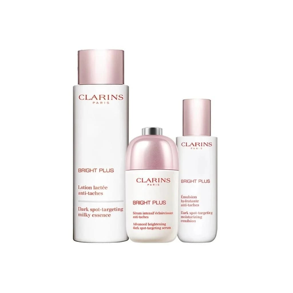ست روشن کننده و ضدلک کلارینس برایت پلاس Clarins bright plus پک 3 عددی — تصویر ۳