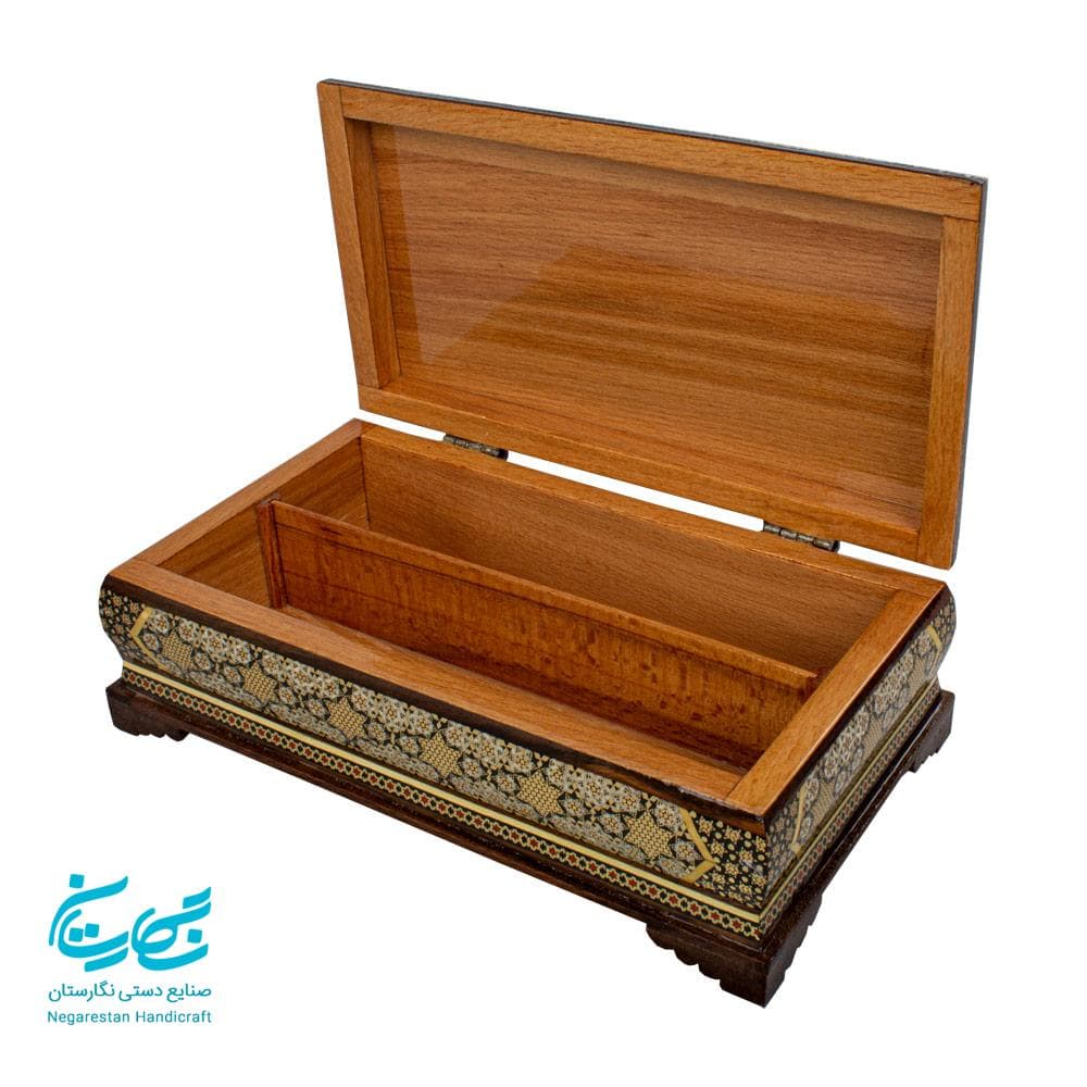 ست جعبه دستمال کاغذی و سطل و جا کاردی خاتم کاری نفیس — تصویر ۳