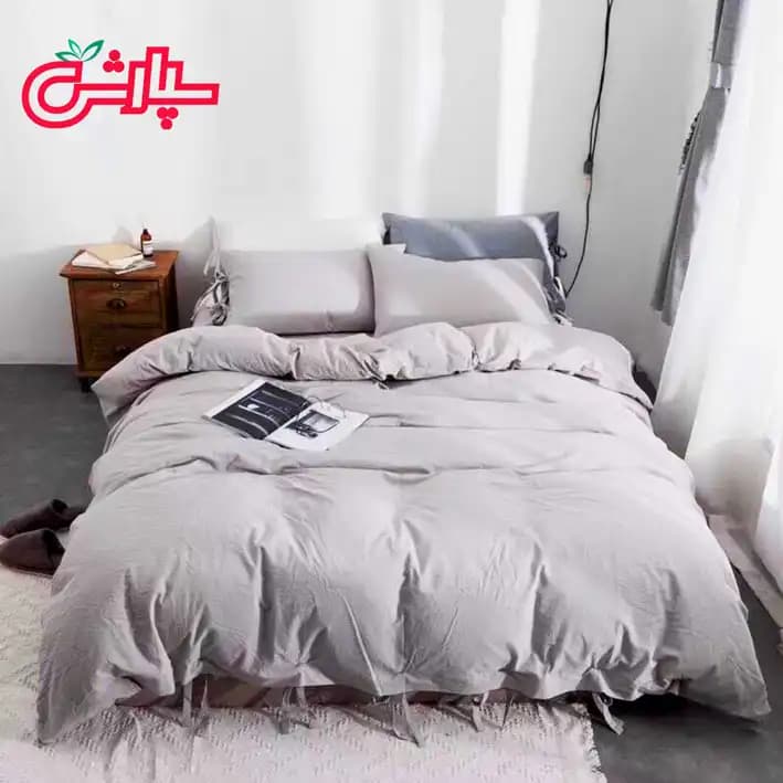 روتختی کاوری ساده تمام کتان سوپریم – طوسی — تصویر ۹