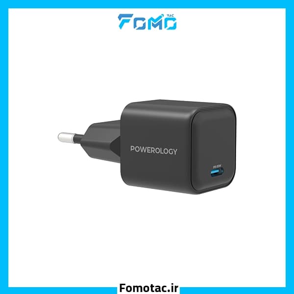 آداپتور شارژ سریع 35w پاورولوژی(Powerology) مدل GaN EU UltraQuick – تک پورت