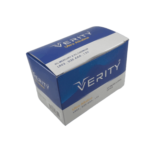 باتری نیم قلمی اولترا آلکالاین وریتی | بسته 12 کارتی | 24 عددی | VERITY — تصویر ۴