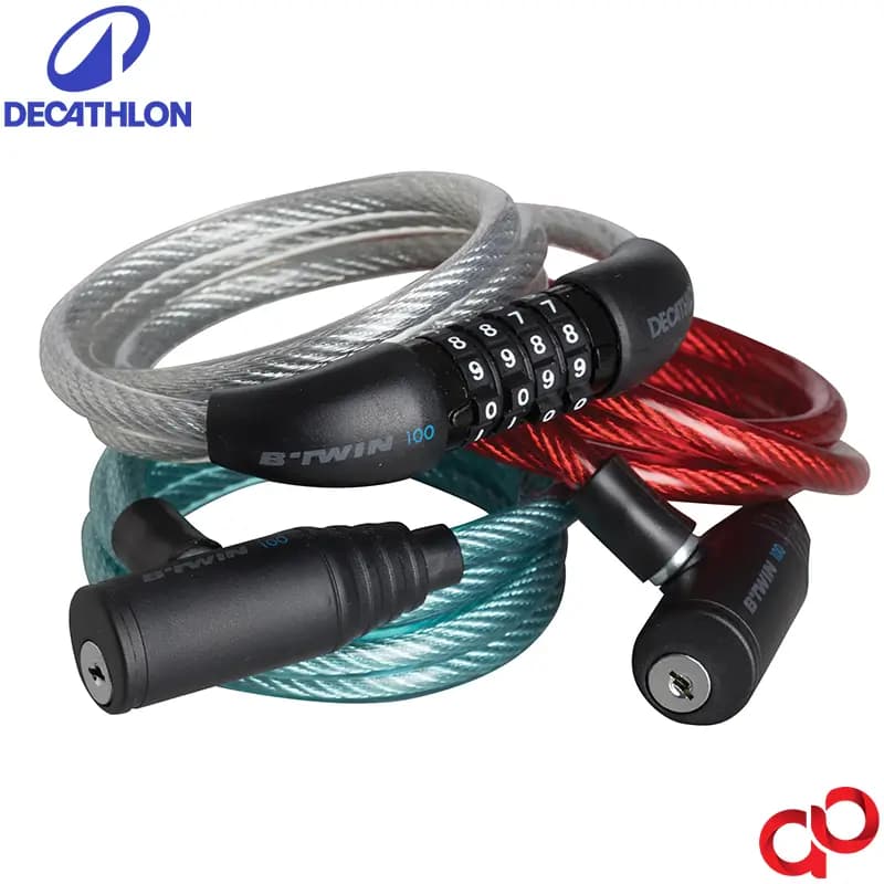 قفل دوچرخه دکتلون مدل BTWIN LOCK 100 مجموعه سه عددی