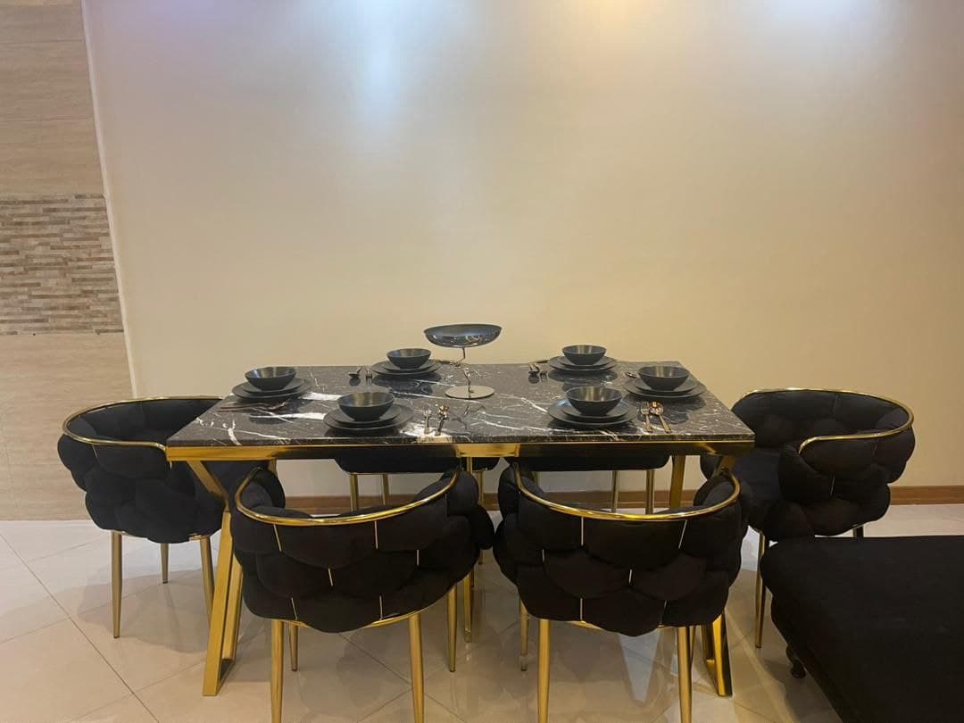 میز ناهارخوری فلزی بامبو 6 نفره ایرانکالا — تصویر ۴