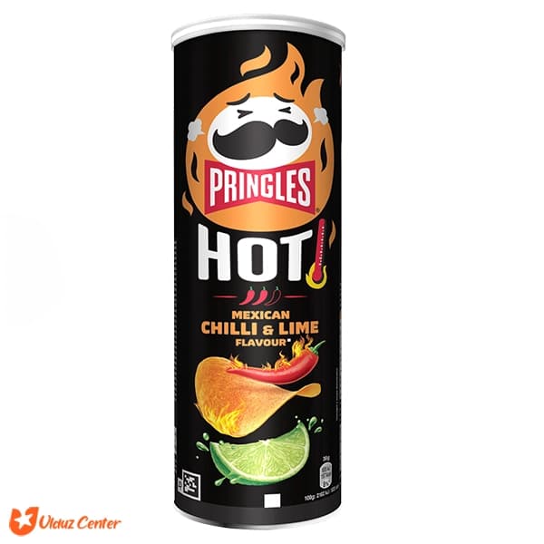 چیپس پرینگلز با طعم فلفل چیلی و لیموی مکزیکی مدل mexican chilli – lime وزن 165 گرم