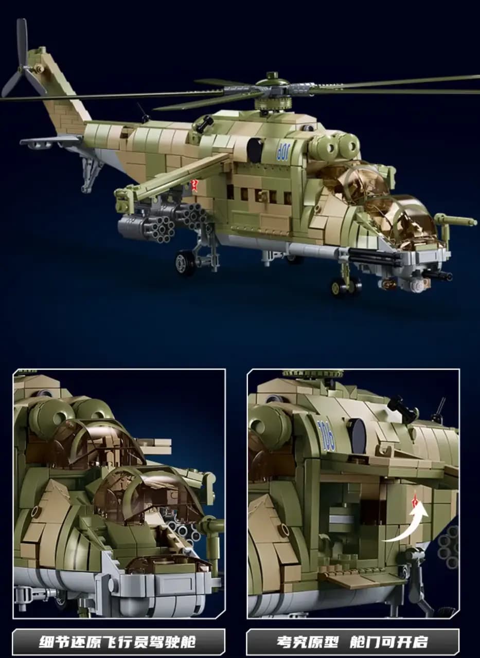 لگو هلیکوپتر ارتشی مدل MI-24S برند SLUBAN کد 381137 — تصویر ۱۱