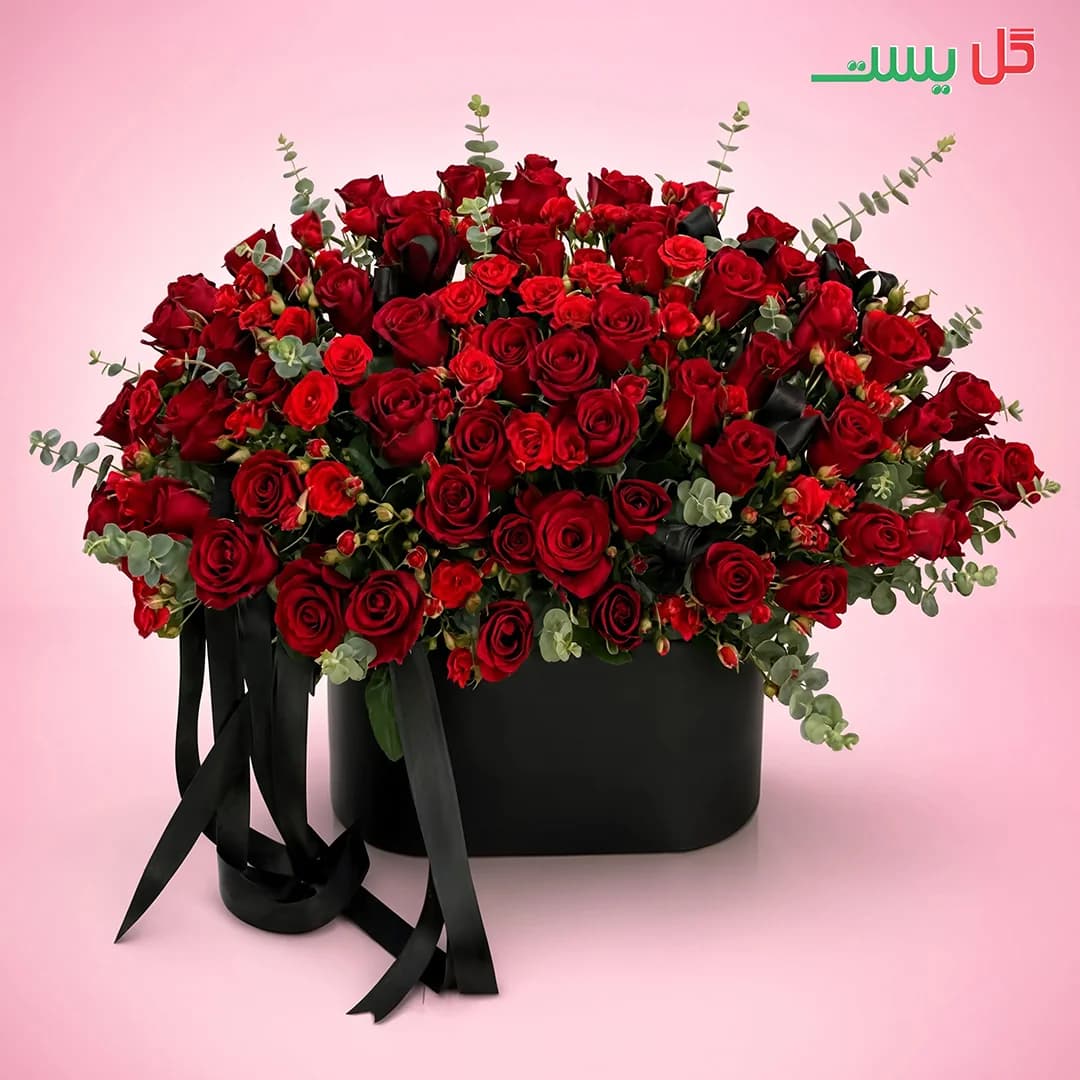 باکس گل دریا | رز قرمز مجلل | گل فروشی آنلاین گل بیست — تصویر ۳