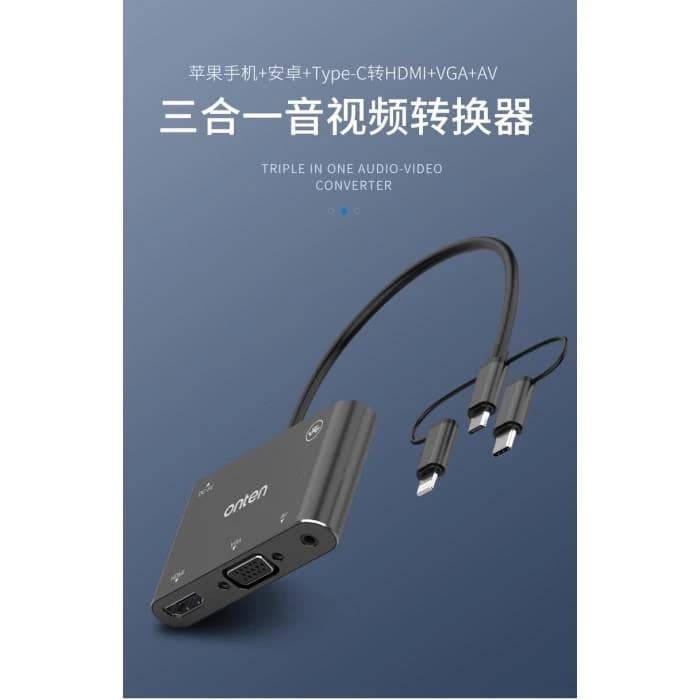 مبدل microUSB/ لایتنینگ/ USB-C به HDMI/VGA/AV اونتن مدل OTN-7585b — تصویر ۵