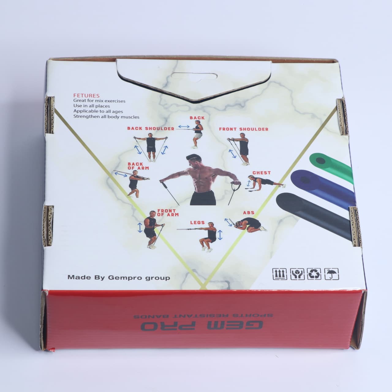 کش بدنسازی دسته دار GYM PRO رنگ مشکی (مقاومت 4) — تصویر ۶