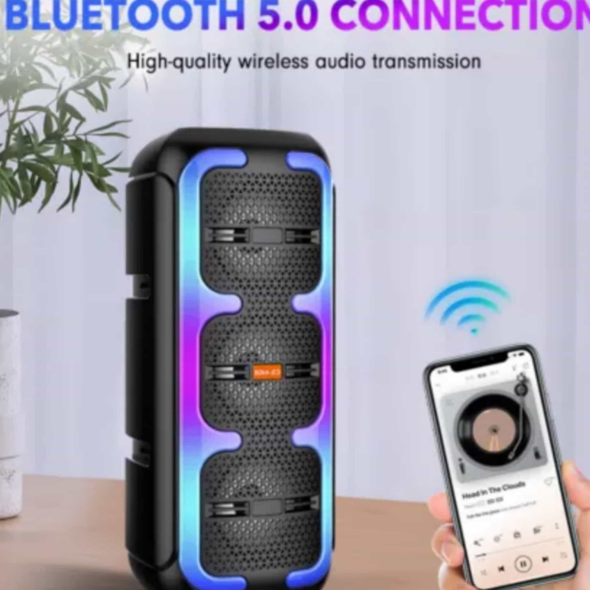 اسپیکر بلوتوثی قابل حمل پرودا مدل bom box 800 مشکی — تصویر ۱۲