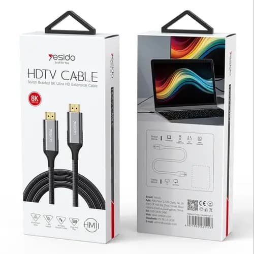 کابل HDMI به HDMI یسیدو مدل HM11 کیفیت 8K به طول 1.8 متر — تصویر ۸