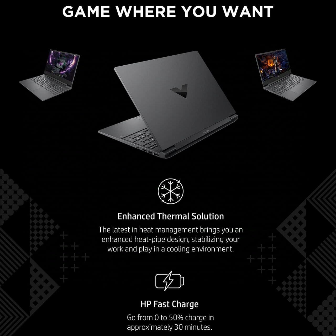 لپ تاپ 15.6 اینچی اچ پی مدل Victus 15X: i5 12450H-16GB-1TB SSD-4GB RTX 3050 — تصویر ۸