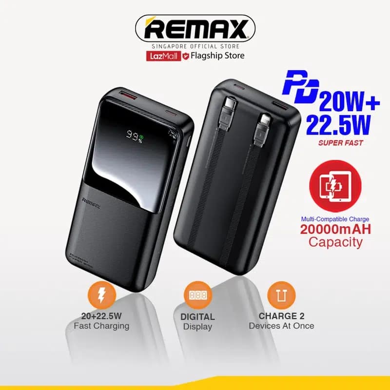 پاوربانک ریمکس مدل RPP-680 ظرفیت 20000 میلی آمپر ساعت — تصویر ۶