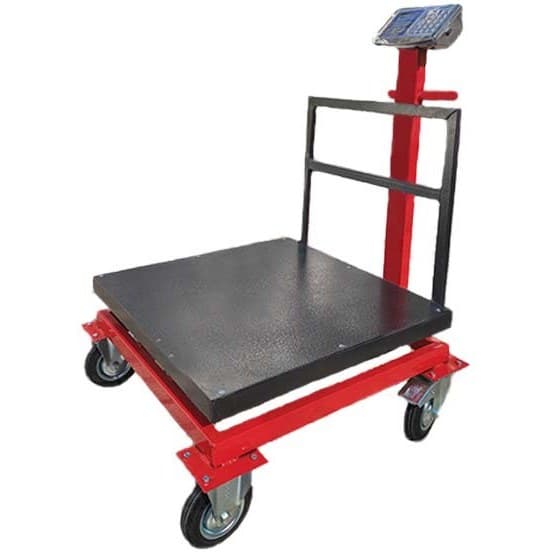 باسکول 700 کیلویی محک | نمایشگر دوطرفه | گارددار | چرخ ترمز دار | 70*70