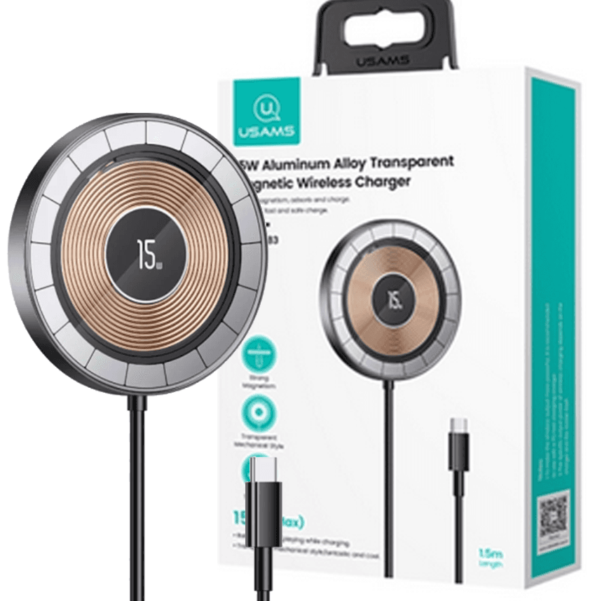 شارژر وایرلس یوسمز مدل CD183 15W Usams مشکی — تصویر ۳