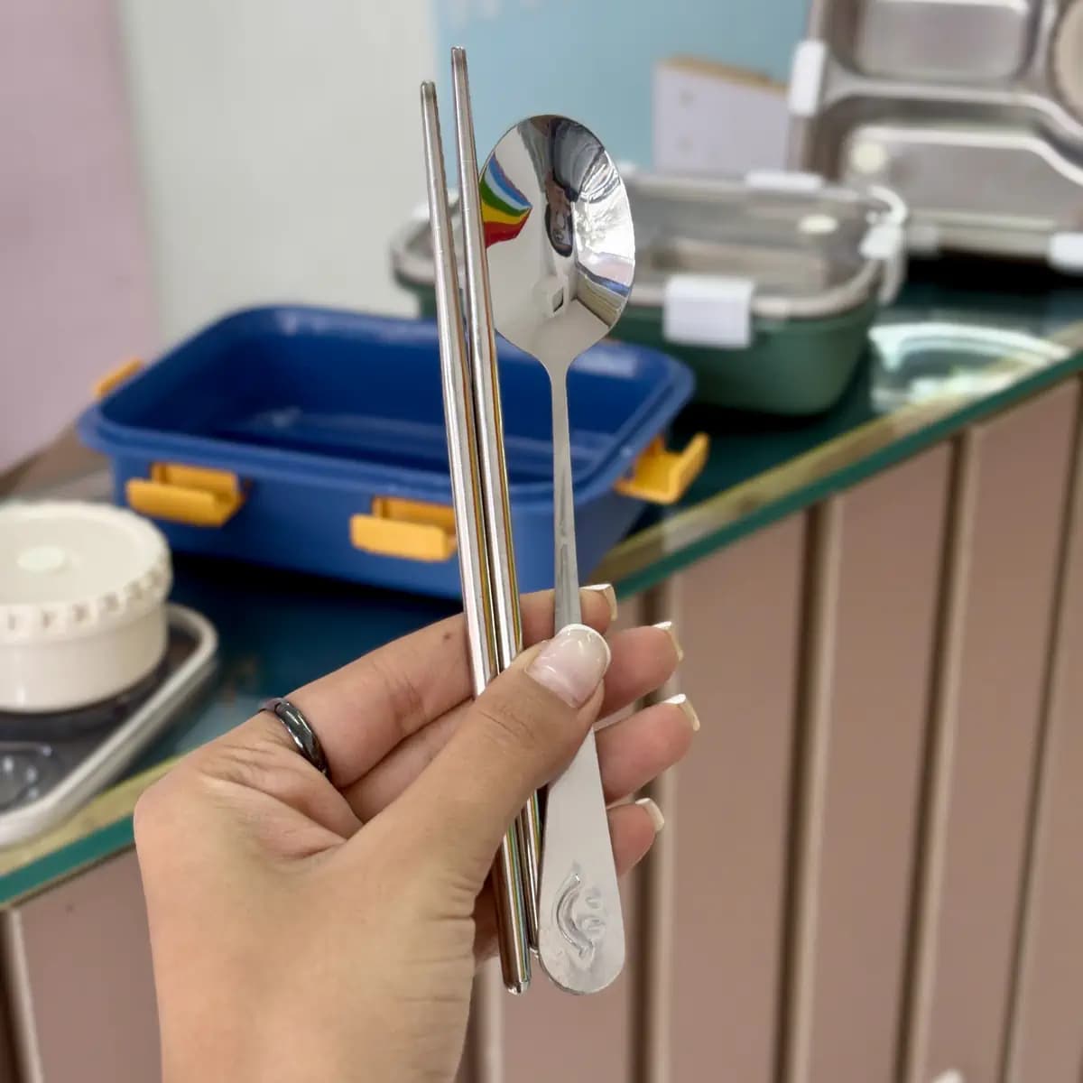 ظرف غذا داخل استیل لاکسون LAXSON — تصویر ۴