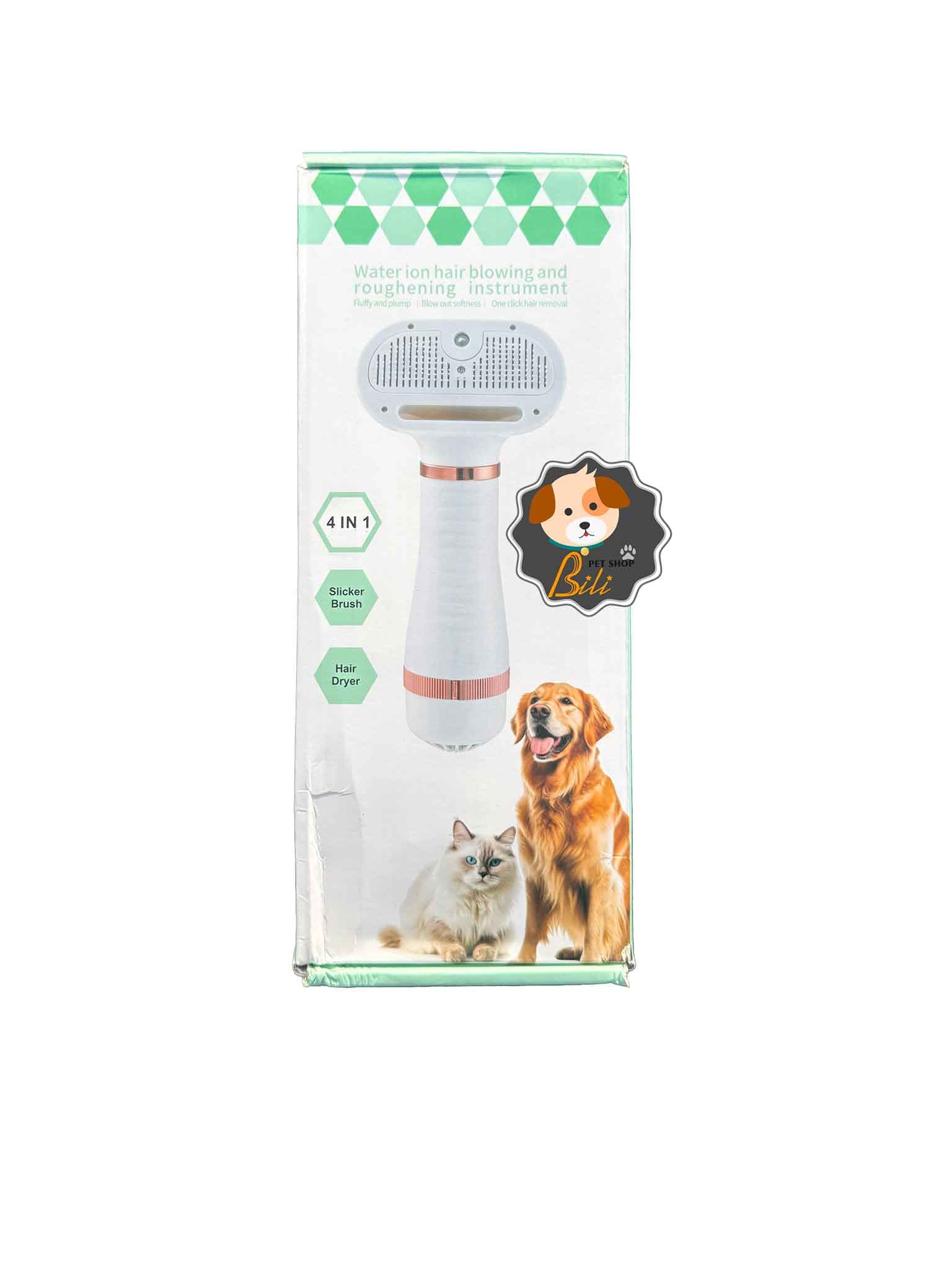 برس و سشوار برقی سگ و گربه با دکمه تخلیه مو _ PET BRUSH AND HAIR DRYER — تصویر ۲