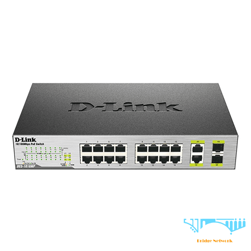 سوئیچ 18 پورت PoE دی لینک مدل DES-1018MP با بهترین قیمت - شبکه پل