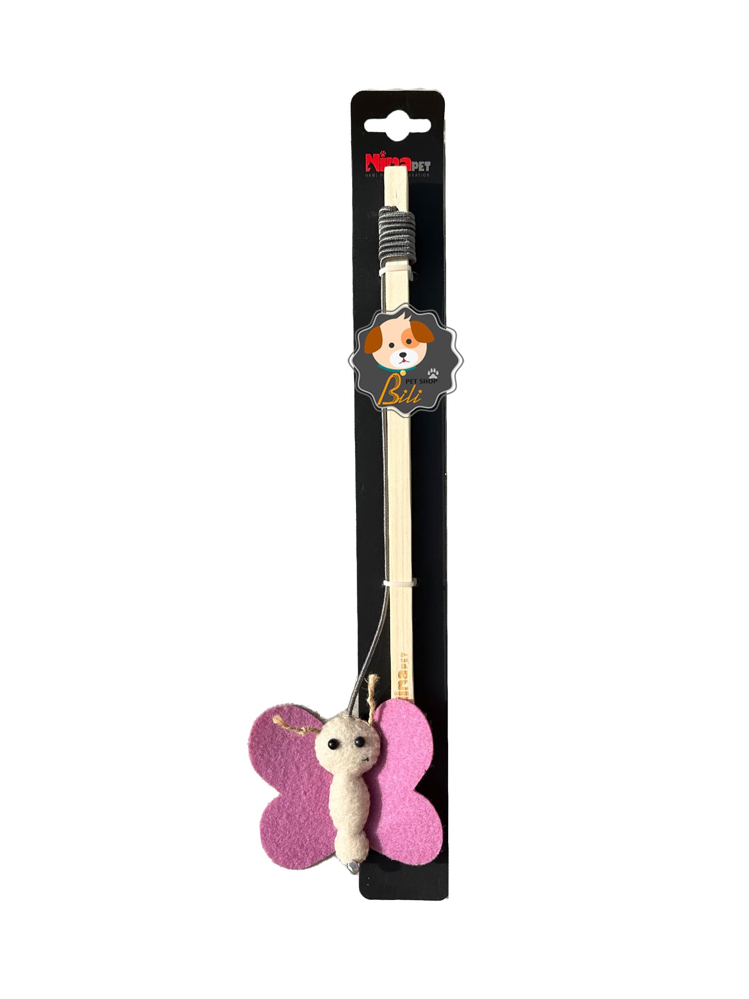چوب بازی گربه نینا پت مدل پروانه ـ NINA PET CAT TOY BUTTERFLY HAND MADE