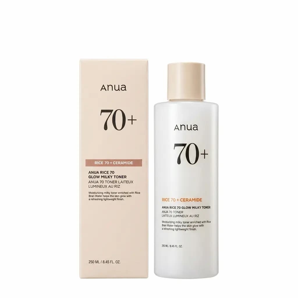 تونر آبرسان و روشن کننده برنج و سرامید آنوا | Anua Rice 70 Glow Milky Toner — تصویر ۲