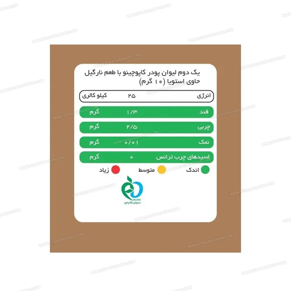 کاپوچینو نارگیل بدون شکر پاکت۲۰ ساشه ی پپتینا با بهترین قیمت + خرید آنلاین — تصویر ۵