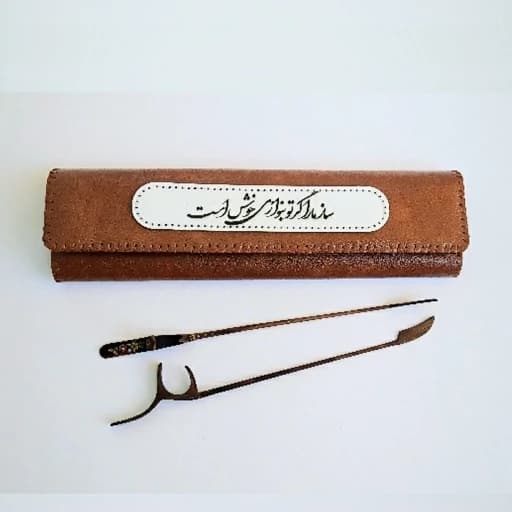 جعبه مضراب سنتور چرم عسلی، ساز ما را گر تو بنوازی خوش است