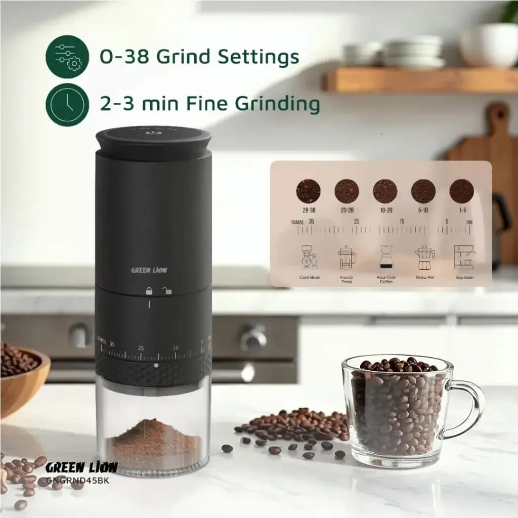 آسیاب قهوه شارژی گرین لاین مدل Green Lion Grind Pro Coffee Grinder — تصویر ۱۱